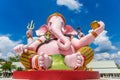 Beautiful Ganesh statue on blue sky in temple, Is highly respected