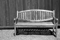 Beautiful Garden Bench in Black and White Royalty Free Stock Photo