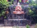 Beautiful Garden With Buddha Statue At Buddhist Temple Brahmavihara Arama Monastery