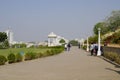 Beautiful garden near the temple to Jaipur in India Birla Mandir