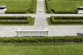 Beautiful garden  in Royal Castle in Warsaw. Royalty Free Stock Photo