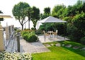 Beautiful garden in a villa on Garda Lake Royalty Free Stock Photo