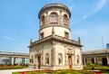 Beautiful gardens and tower on top of Chapultepec Castle in Mexico City Royalty Free Stock Photo