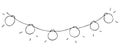 Beautiful garland with balls for christmas and new year, coloring book, vector element in doodle style