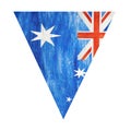 Beautiful garland with small Australian Flags. Closeup