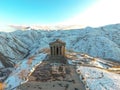 Beautiful Garni Temple In Armenia, in winter.