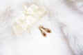 Beautiful garter of bride and wedding jewelry