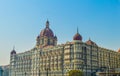 Beautiful Gateway of India near Taj Palace hotel on the Mumbai harbour with many jetties on Arabian sea Royalty Free Stock Photo