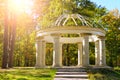 Beautiful gazebo in autumn park Royalty Free Stock Photo