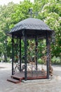Beautiful gazebo made of forged metal. Donetsk Royalty Free Stock Photo