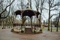 Beautiful gazebo in Nancy surrounded by tall bare trees
