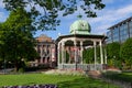 Beautiful gazebo near Lille Lungegardsvannet lake in Bergen, Norway