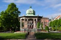 Beautiful gazebo near Lille Lungegardsvannet lake in Bergen, Norway