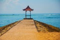 Beautiful gazebo pavilion on the beach Benoa. Bali, Indonesia.Tanjung Benoa. Nusa Dua. Royalty Free Stock Photo