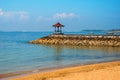 Beautiful gazebo pavilion on the beach Benoa. Bali, Indonesia.Tanjung Benoa. Nusa Dua. Royalty Free Stock Photo