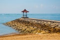 Beautiful gazebo pavilion on the beach Benoa. Bali, Indonesia.Tanjung Benoa. Nusa Dua. Royalty Free Stock Photo