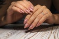 beautiful gel lacquer manicure Royalty Free Stock Photo