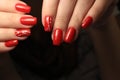 beautiful gel lacquer manicure Royalty Free Stock Photo
