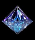 Beautiful gemstone isolated on black background, shiny sparkling trasnparent crystal illustration. Generative Ai Royalty Free Stock Photo