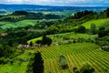 Beautiful general view of a valley in Italian Tuscany. Land for cultivation of vineyards