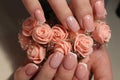 Beautiful gentle French manicure