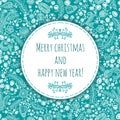 Beautiful and gentle greeting Happy New Year and Merry Christmas. Christmas card, New Year banner. Congratulation to the holiday.