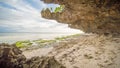 Beautiful gentle nature of the Philippines. The island of Bohol. A beach with sloping cliffs. Anda. Poblacion village. Royalty Free Stock Photo