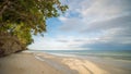 Beautiful gentle nature of the Philippines. The island of Bohol. A beach with sloping cliffs. Anda. Poblacion village. Royalty Free Stock Photo