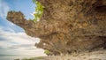 Beautiful gentle nature of the Philippines. The island of Bohol. A beach with sloping cliffs. Anda. Poblacion village. Royalty Free Stock Photo