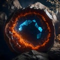 Beautiful geode stone opened - ai generated image Royalty Free Stock Photo