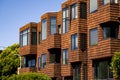 Beautiful Geometrci Wooden Building Architecture style in California Royalty Free Stock Photo