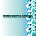 Beautiful geometric background of triangles and rhombuses in a blue-green gamut, on a light green gradient background