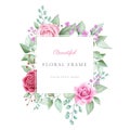 Beautiful Geometric flower frame for cards composition