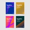 Beautiful geometric gradient flyer set collection