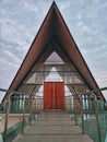 Beautiful geometric symmetry architecture of a chapel Royalty Free Stock Photo