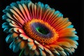 Beautiful gerbera flower on black background, close-up