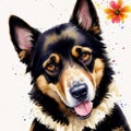 A beautiful German Shepherd dog. Watercolor painting. Noble Guardians. Generative AI