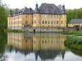 German water castle Schloss Dycki in spring