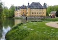 German water castle Schloss Dycki in spring