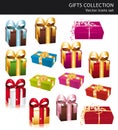 Beautiful gifts collection icons.