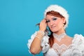 Beautiful ginger in a dress of Snow Queen Royalty Free Stock Photo