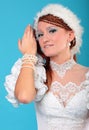 Beautiful ginger in a dress of Snow Queen Royalty Free Stock Photo