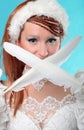 Beautiful ginger in a dress of Snow Queen Royalty Free Stock Photo