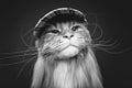 Beautiful maine coon cat in hat Royalty Free Stock Photo