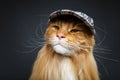 Beautiful maine coon cat in hat Royalty Free Stock Photo