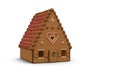 Beautiful gingerbread house on a white background.