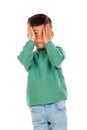 Beautiful gipsy child with green t-shirt