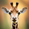 Beautiful giraffe looking at the viewer - ai generated image