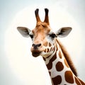 Beautiful giraffe looking at the viewer - ai generated image