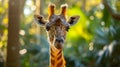 A Beautiful Giraffe Looks At The Camera